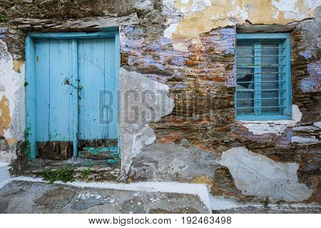 Old architecture in Ioulida village on Kea island in Greece.
