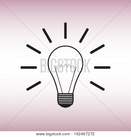 Lightbulb flat vector icon. Lightbulb isolated vector sign.