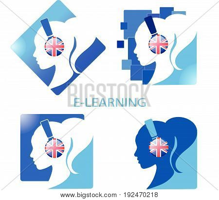 a set of logo e-learning of different options