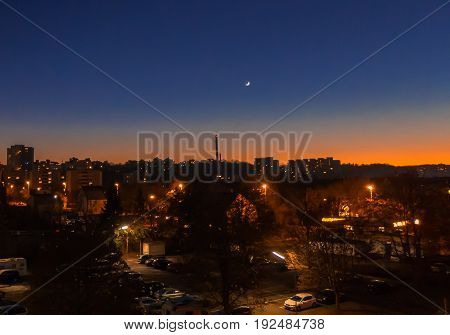 a colorful evening with a rest of a sundown