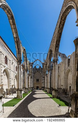 Lisbon, Portugal - May 17, 2017: Carmo Convent In Lisbon