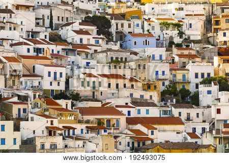 View of Ioulida village on Kea island in Greece.