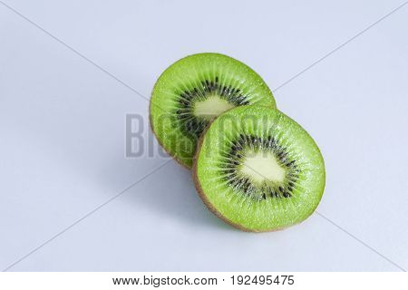 Slices of kiwi fruit on isolated background