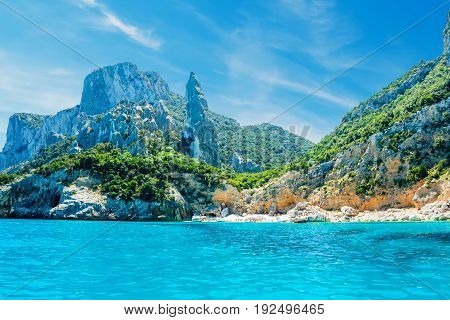 Blue sea in Cala Goloritze. Sardinia Italy