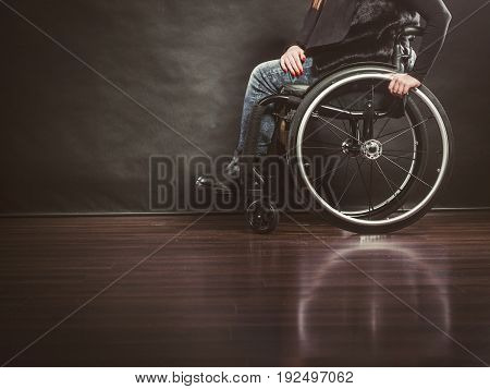 Legs Of Disabled Person.