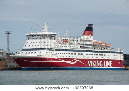 HELSINKI, FINLAND - JUNE 11, 2017: Maritime cruise ferry 