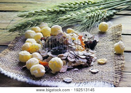 Muesli And Spikelets Of Wheat