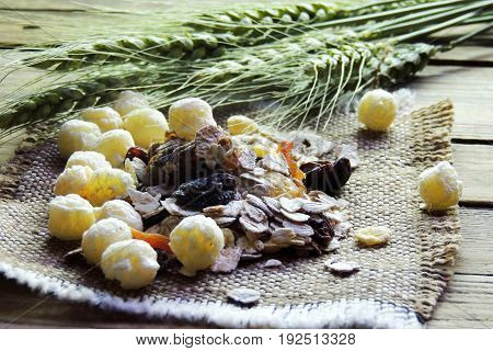 Muesli And Spikelets Of Wheat