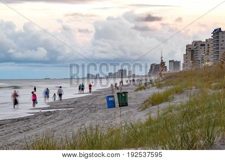 Seashore at sunset in Myrtle Beach South Carolina