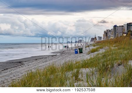 Seashore at sunset in Myrtle Beach South Carolina