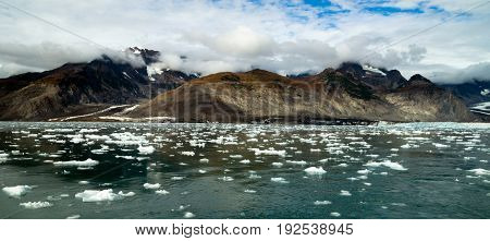 The Aialik Glacier flows in to a bay of the same name drains the Harding Ice Field