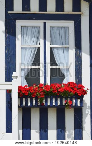 Striped Colored Houses, Costa Nova, Beira Litoral, Portugal, Europe