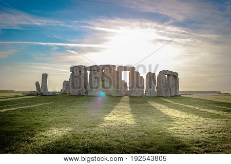 Stonehenge in the light of the setting sun