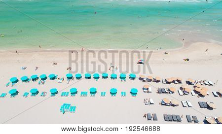 South Beach, Miami Beach. Umberlla beach. Florida. USA.