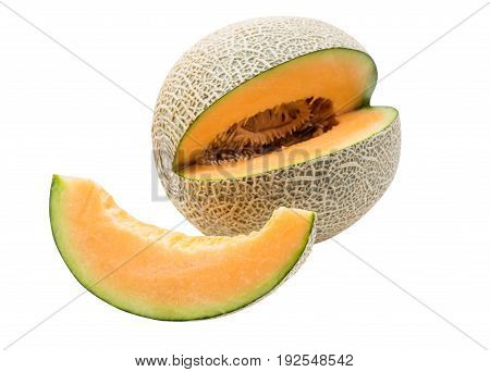 Melon sweet fruit for pingsu path and isolated on white