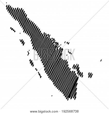Sumatra map vector illustration , scribble sketch Sumatra