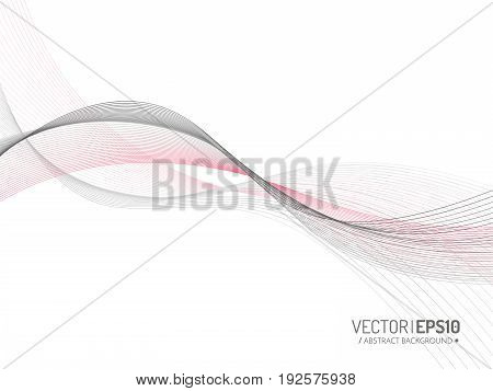 Abstract vector background, blue transparent waved lines for brochure, website, flyer design. Blue smoke wave. Blue wavy background.