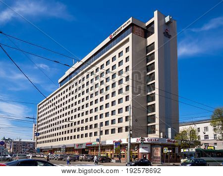 Voronezh, Russia - April 27, 2017: The building of the hotel 