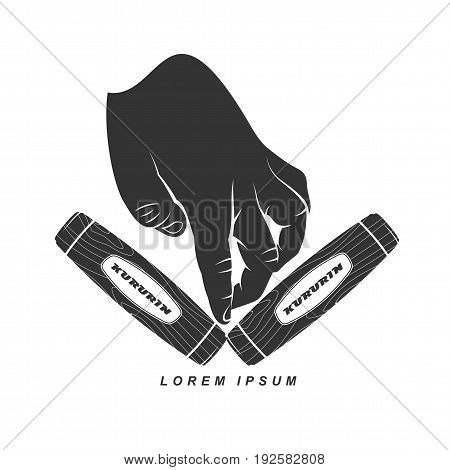 Hand Fidget Kururin Logo Vector Illustration