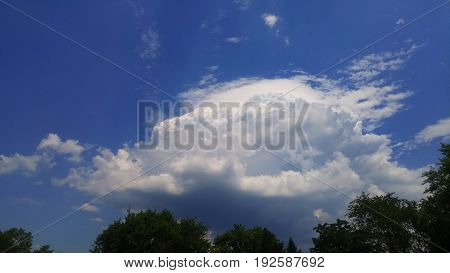 Blue Sky With Clouds Closeup