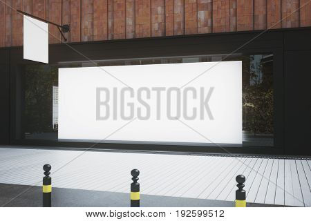 Empty Vitrine With Billboard