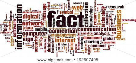 Fact word cloud concept. Vector illustration on white