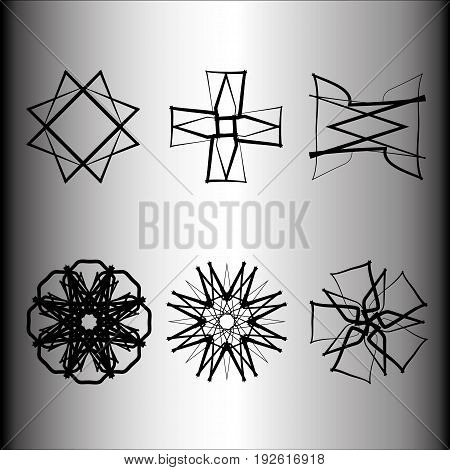 Geometric pattern icon logo star astrology set pentagram