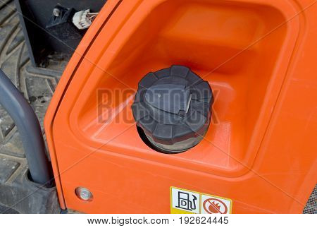 The Gasoline Cover Of Backhoe Loader