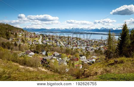 Panorama of Molde town in western Norway
