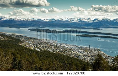 Panorama of Molde town in western Norway