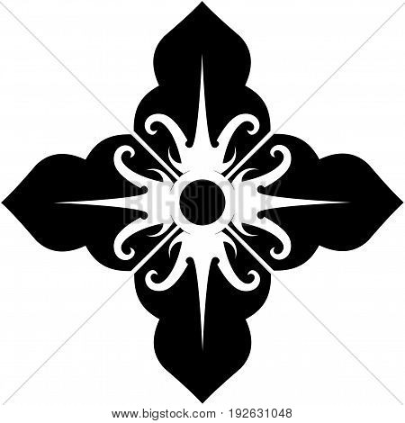 west borneo dayak tribal flower design for tatto