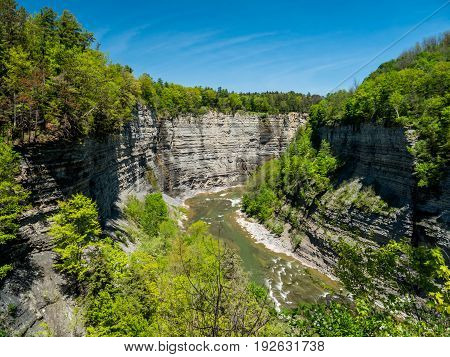 Genesee river canyon at LEtchworth state park in New York.