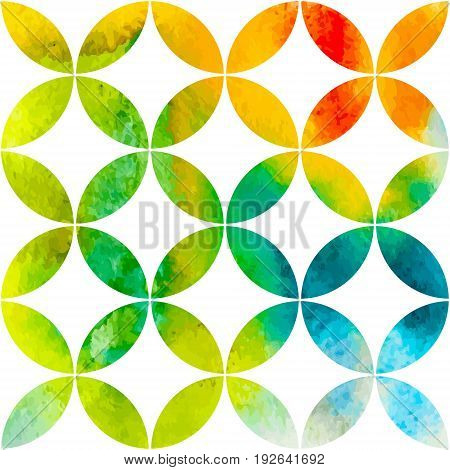 Colorful vector seamless pattern with watercolor texture. EPS 10.