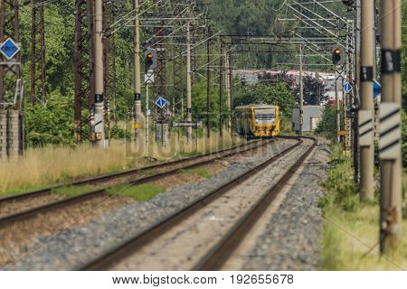 Yellow And Orange Train Near Kostov Station