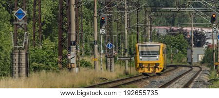 Yellow And Orange Train Near Kostov Station