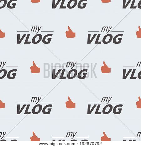 Video blog seamless pattern vlog and like