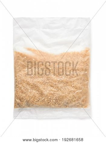 Top view of quick cooking wheat porridge bag
