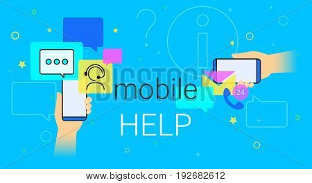 Mobile Help Online Vector Photo Free Trial Bigstock