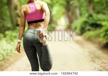 Woman jogging in the forest