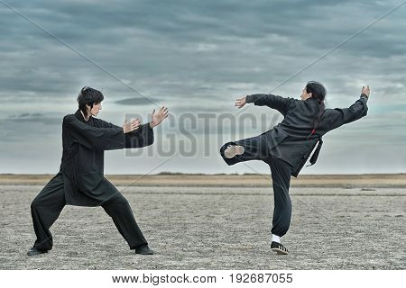 Kung Fu Fighting, Outdoors Image, Toned Image, Horizontal Image