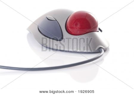 Trackball na bílém pozadí