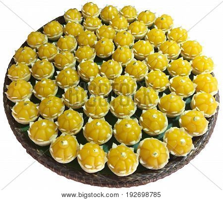 Wheat Flour Dumplings with Egg Yolks Cha mongkut Thai dessert