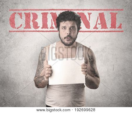 Caught gangster with criminal background.