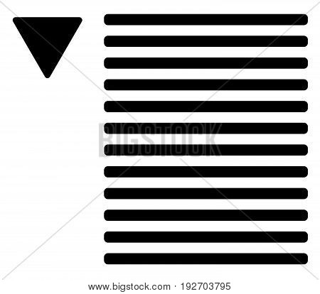 Dropdown List Symbol. Lines Of Text With Arrow Symbol