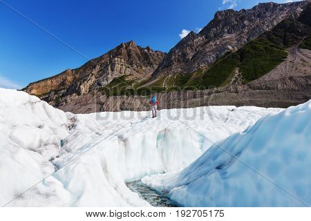 Hike in  Alaska at summertime