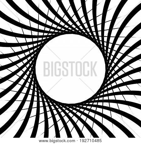 Abstract Pattern With Radial Lines. Radial, Radiating Lines With Distortion Effect. Circular Geometr