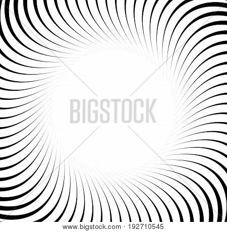 Abstract Pattern With Radial Lines. Radial, Radiating Lines With Distortion Effect. Circular Geometr
