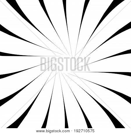 Abstract Pattern With Radial Lines. Radial, Radiating Lines With Distortion Effect. Circular Geometr