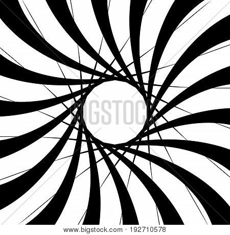 Abstract Pattern With Radial Lines. Radial, Radiating Lines With Distortion Effect. Circular Geometr