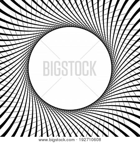 Abstract Pattern With Radial Lines. Radial, Radiating Lines With Distortion Effect. Circular Geometr